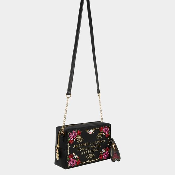Betsey Johnson Kitsch Ouija Board Board Crossbody Bag Black BJ33470F New Sealed - Picture 5 of 10
